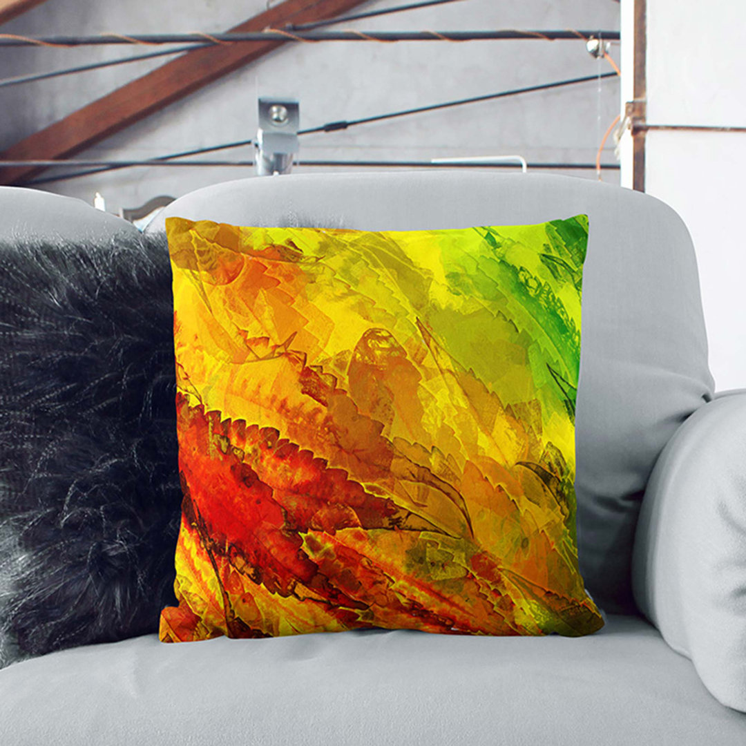Colourful Leaves Cushion with Filling
