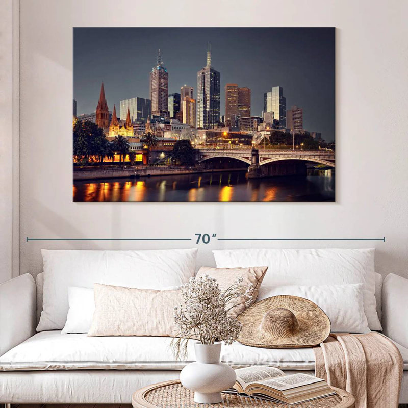 Rorry Melbourne Night Skyline, 34" H x 51" W