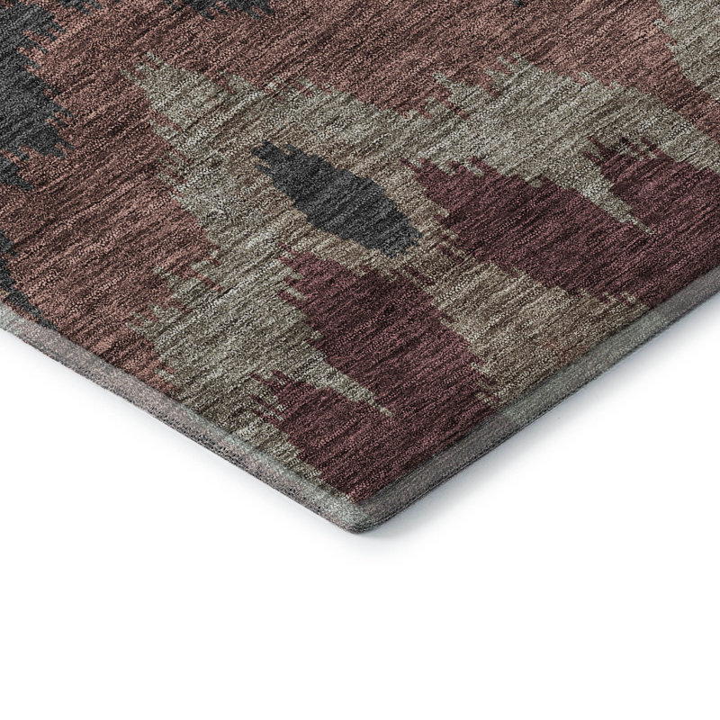 Tapis bourgogne de qualité supérieure lavable à la machine Prisco, Tapis de couloir 2 pi 3 po x 7 pi 6 po