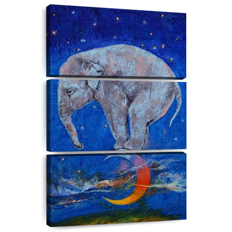 Lune éléphant Brampt, H 32 po x l 20 po