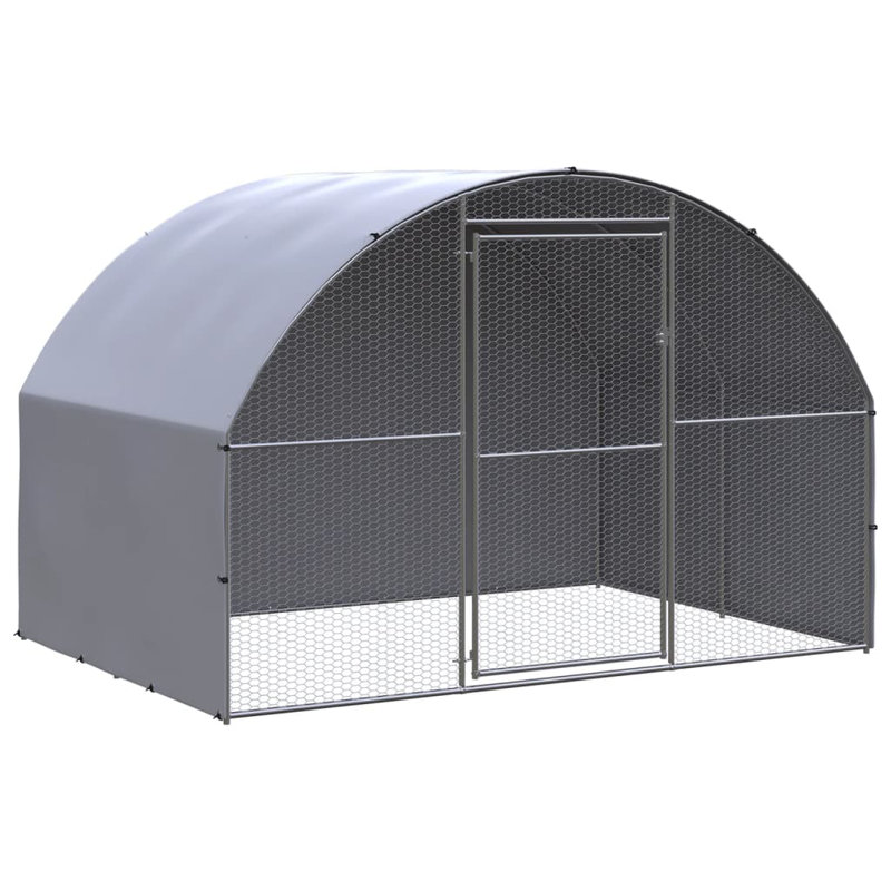 Cage à poulet résistante aux intempéries, H 78,7 po x l 118,1 po x L 78,7 po, gris