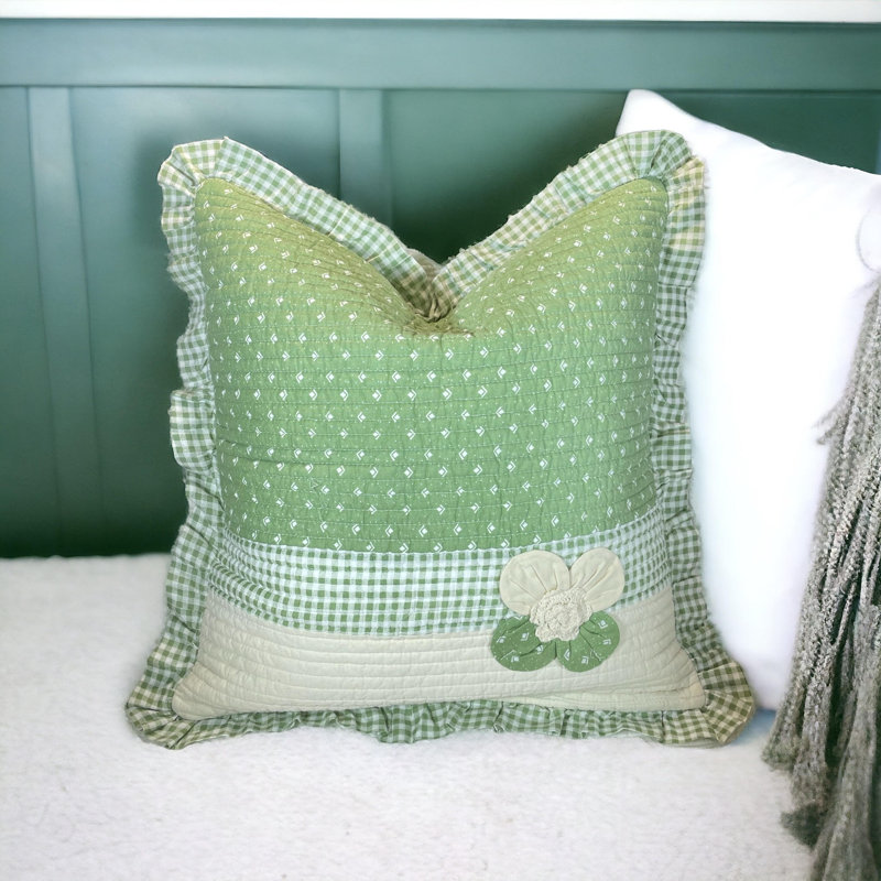 Coussin décoratif à carreaux Moonf laitier