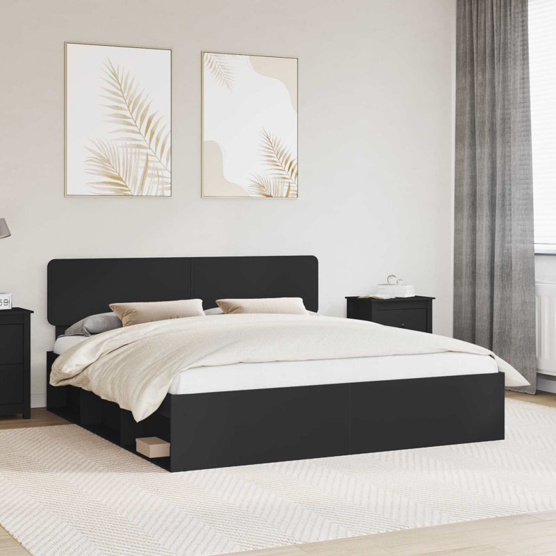 Solid Wood Bed, Smoked Oak, Super King (6')