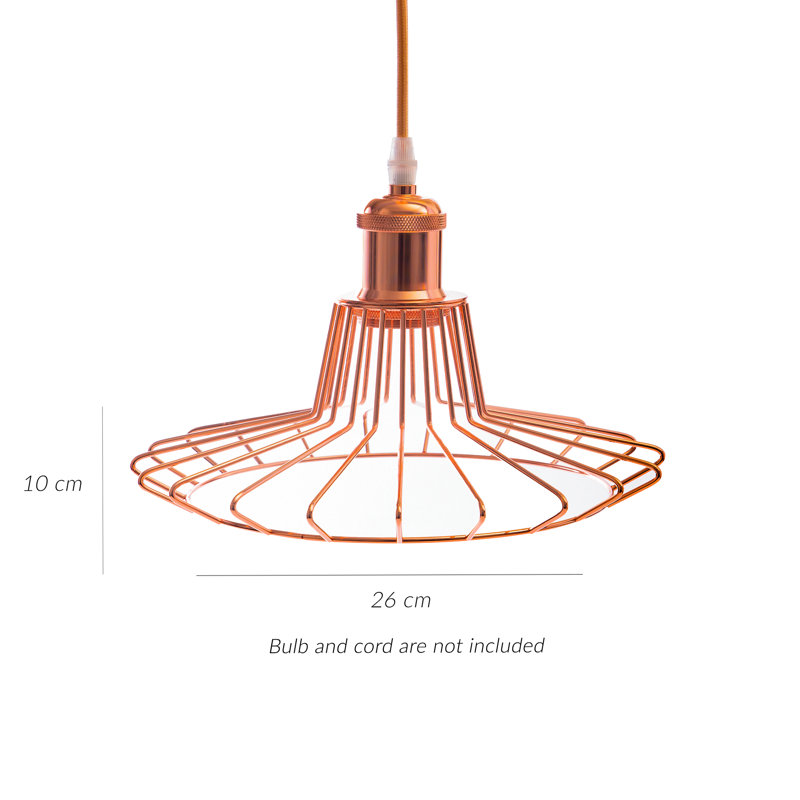 10cm H Metal Bell Pendant Shade ( Screw On ) in Rose Copper