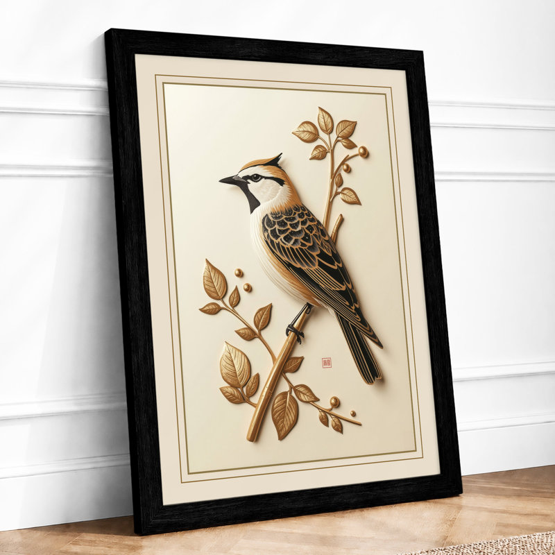 Bird Among Botanicals Botanical - Print, A2 - 59.4 x 42.0 cm, Black