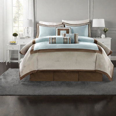 Luxurious 7 Piece Hotel Style Bedding Set, Polyester, Modern Home Décor