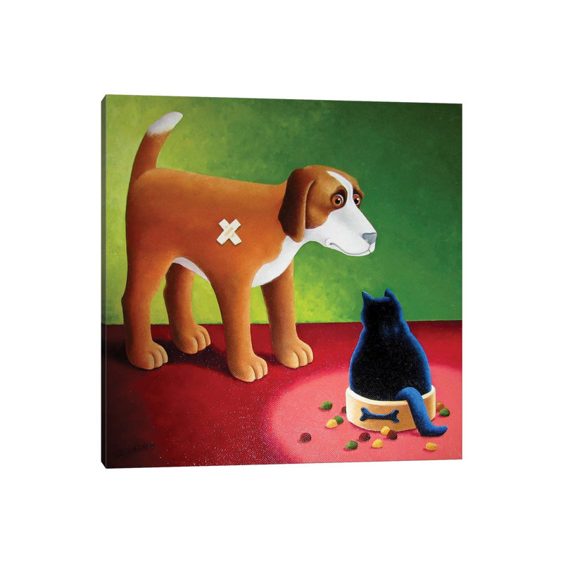 Dog's Dinner by Vicky Mount - Painting on Canvas, Wrapped Canvas, 45.72cm H x 45.72cm W x 3.81cm D