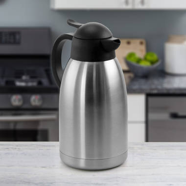 Thermal Coffee Airpot Carafe (101oz) | 17-Cup Insulated Thermos with Pump  Beverage Dispenser | 20-Hour Hot and Cold Insulation | Stainless Steel Urn