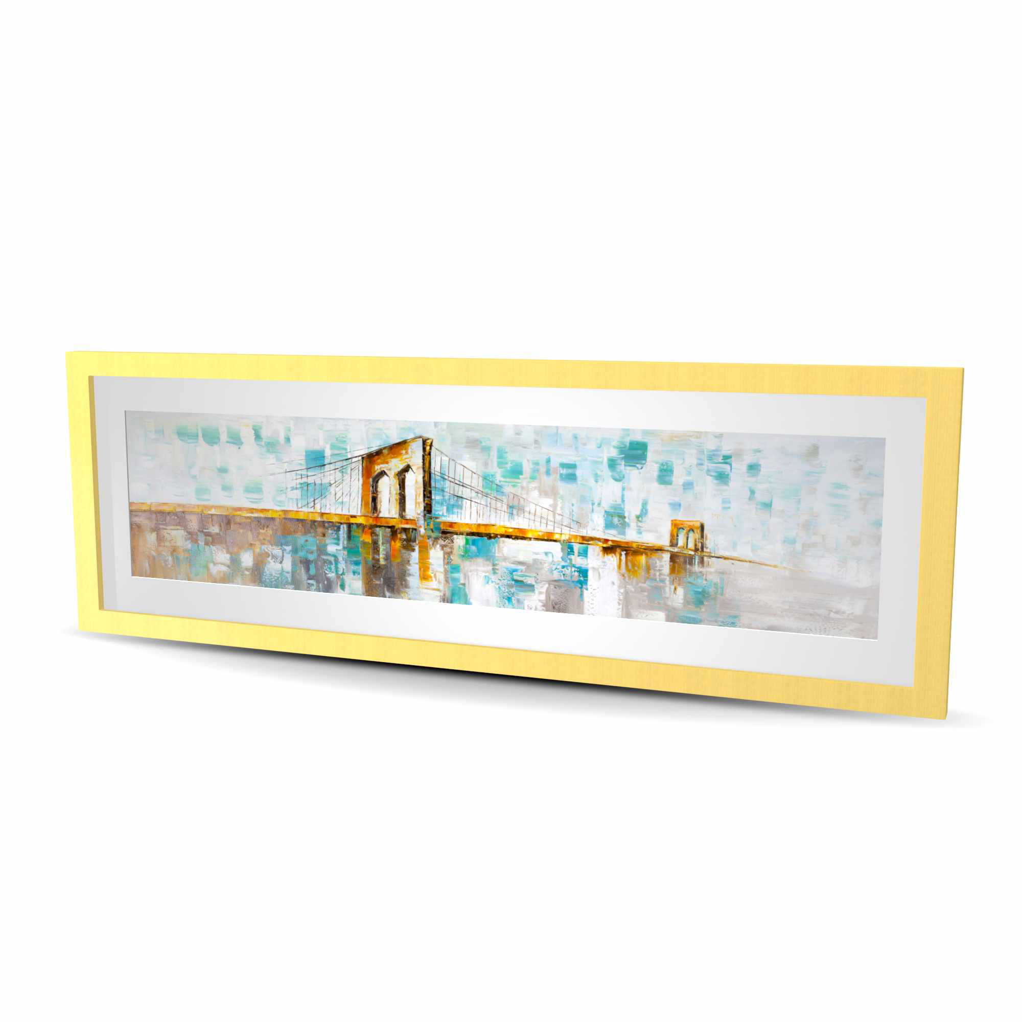 Lark Manor Brooklyn Bridge Turquoise Framed Matted Print | Home Decor ...