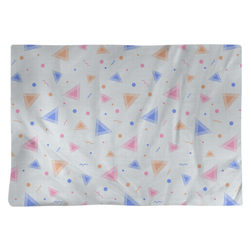 Napperon en coton 18 "Retro, Bleu / Orange