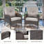 Ensemble de mobilier de patio avec table de foyer d'extérieur au propane 5 places avec canapés modulaires pour patio, cour, bord de piscine-739222705