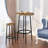 Modern Round Bar Table Set for Small Spaces - 2 Stools with Footrest