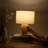 Mia 15.75" Midcentury LED Table Lamp With Natural Maple Wood Base and Fabric Shade