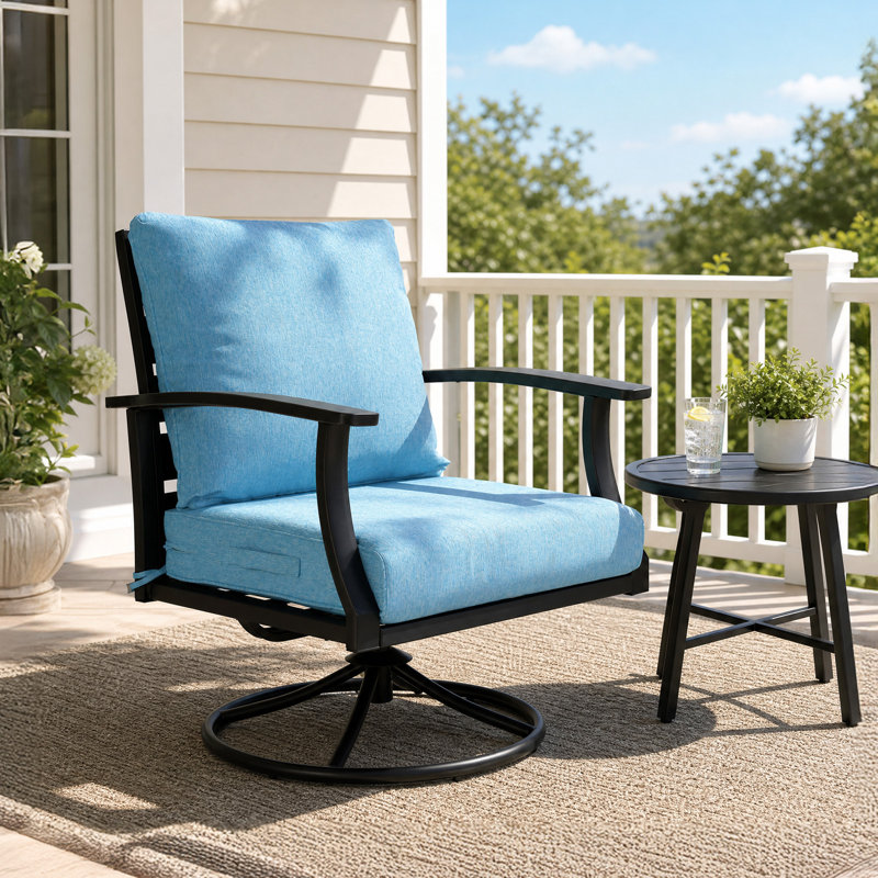 Inch Outdoor Chair Cushion Set, 25"x25", Lake Blue