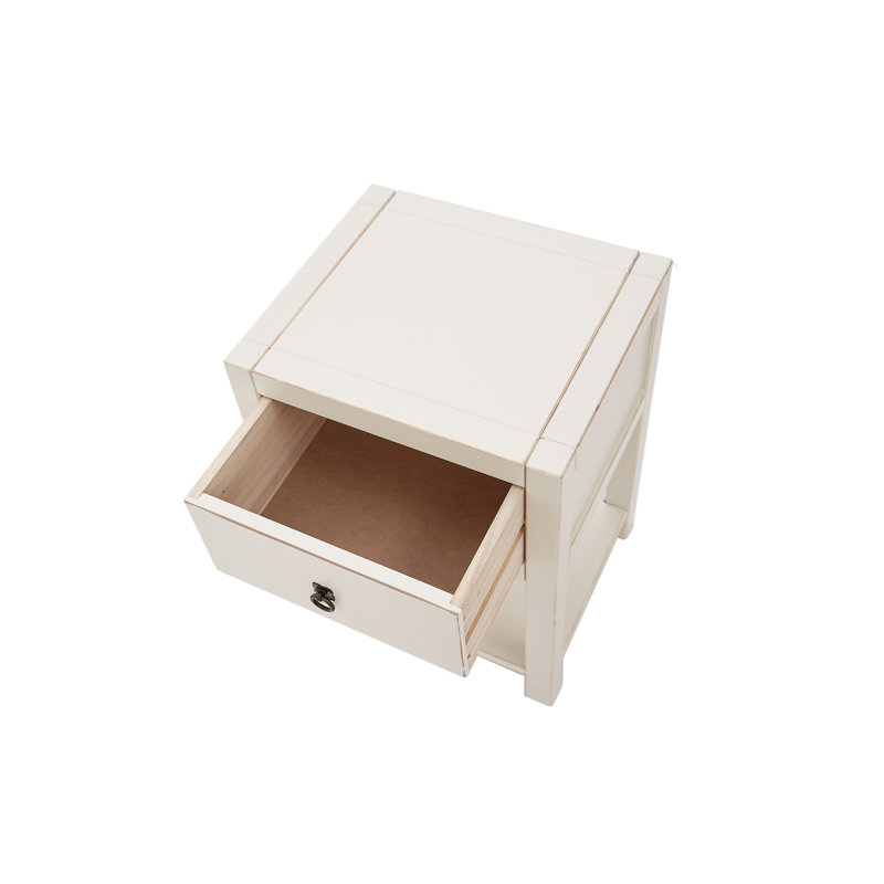 Chavez 41cm W Solid + Manufactured Wood Bedside Table, White