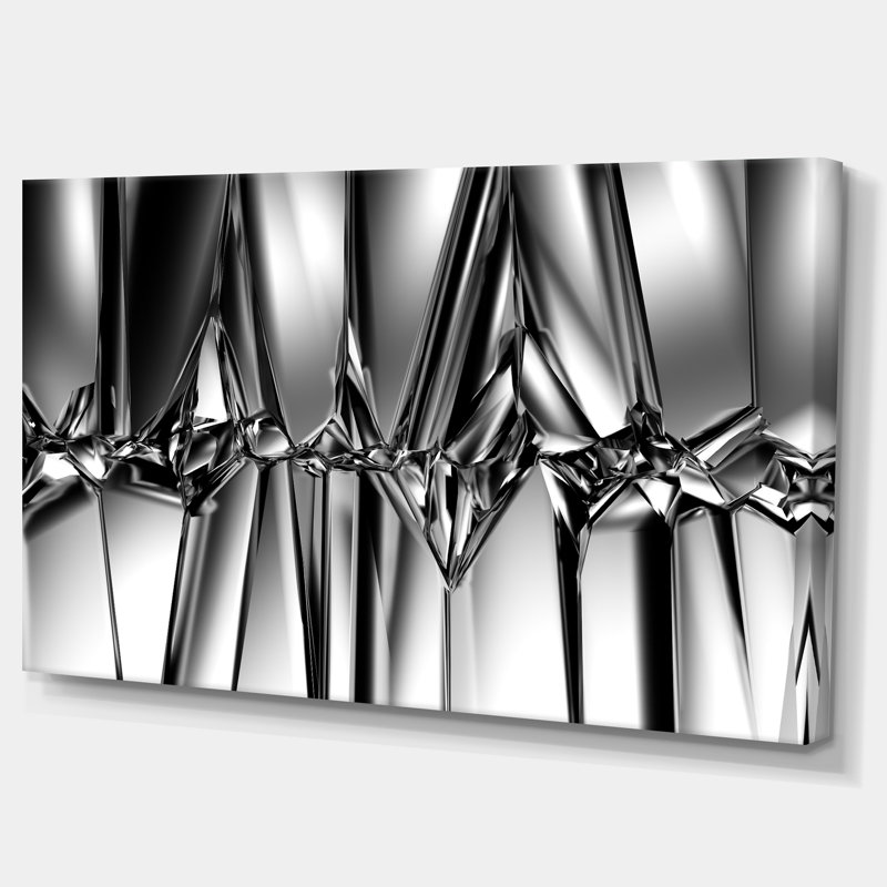 « black white crystal background », reproduction d’impression sur toile tendue, H 20 po x l 40 po, Toile tendue