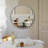 Metal-Framed Beaded Wall Mirror ,Circular Accent Mirror in Black.-1200403376-1200403373