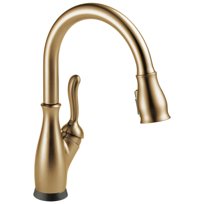 Robinet d'évier de cuisine à commande tactile avec pulvérisateur rétractable Leland, Bronze champagne