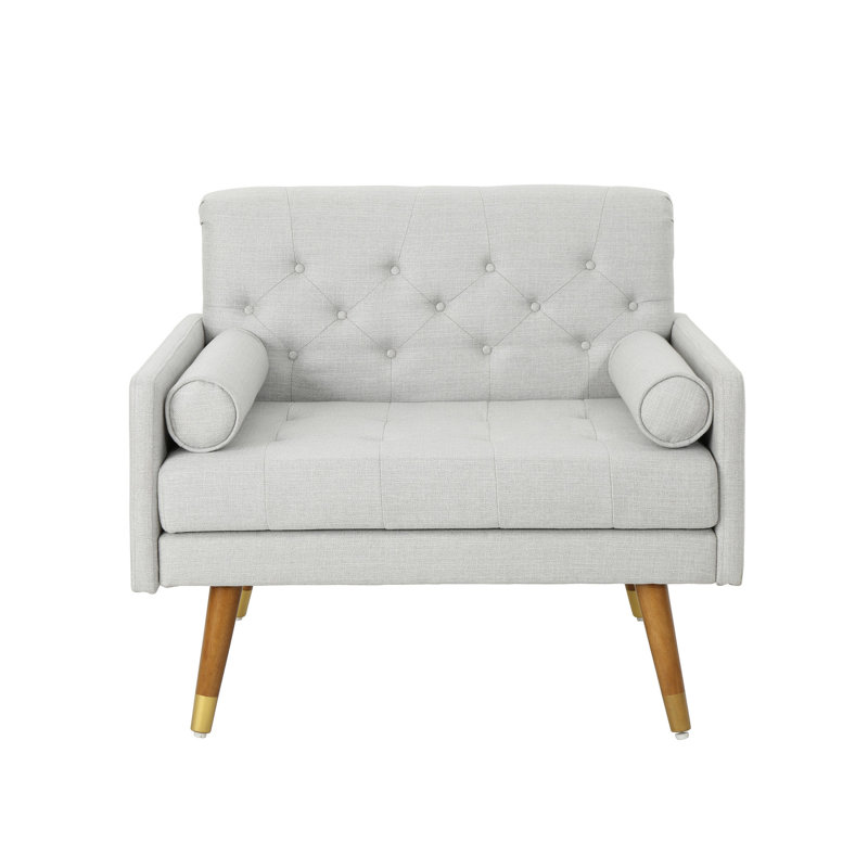 Club Chair，Mid-Century Modern Design, Photiades Light Gray Fabric