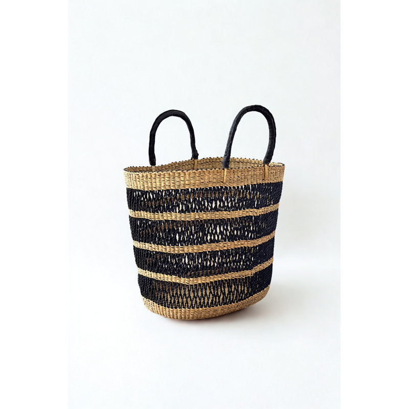 String Basket Tote, Black