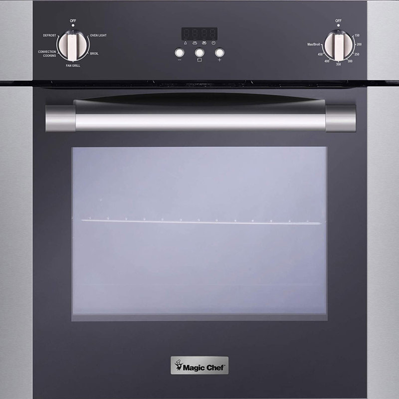 Magic Chef 24" 2 Cubic Feet Electric Convection Wall Oven with Soft Close Door