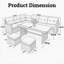 0cm Wide L-Shaped Patio Sofa with Cushions