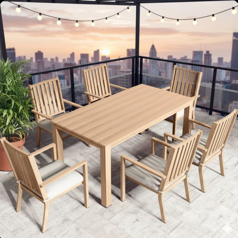 Set Of 2 23" All-Weather Aluminum Patio Dining Chairs With Light Gray Cushions And Khaki Frame