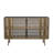 Mariha Metal Art Deco Inspired 1 Shelf Gold Console Table with Black Glass Top