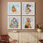 «Groovy Chick and Sky», ensemble de 4 peintures sur toile encadrées-60148064-60148067