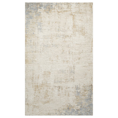 Kwamane Beige/Stone Blue Modern Abstract Indoor Area Rug