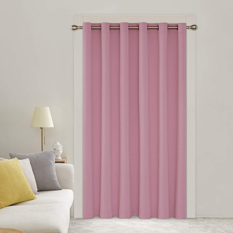 Cassandry Room Darkening Curtain Single Panel, 80" W x 84" L, Pink