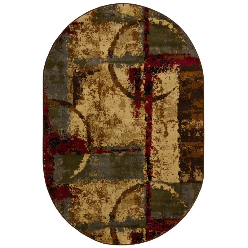 Trejo Abstract Indoor Rug, Oval 4' x 6'