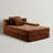 Oversized Modular Flannel Double Chaise Lounge Chair with 4 Pillows, Pure Foam Filled, No Assembly Required, Brown-118698502
