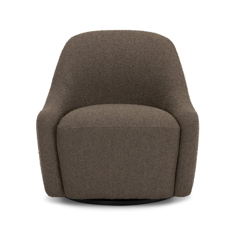 Levi Swivel Barrel Chair, Brown