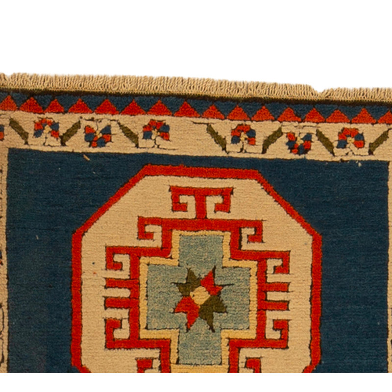 Tapis brun et ivoire de haute qualité noué à la main