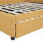 Lit de jour double rembourré avec lit gigogne - Aucun sommier requis, structure en bois stable (jaune)-1343055401