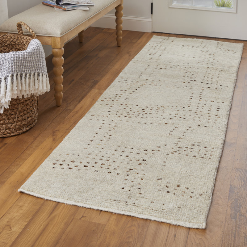 Truxel Modern Polka Dots, Tan/Brown Area Rug, Runner 2'6" x 8'