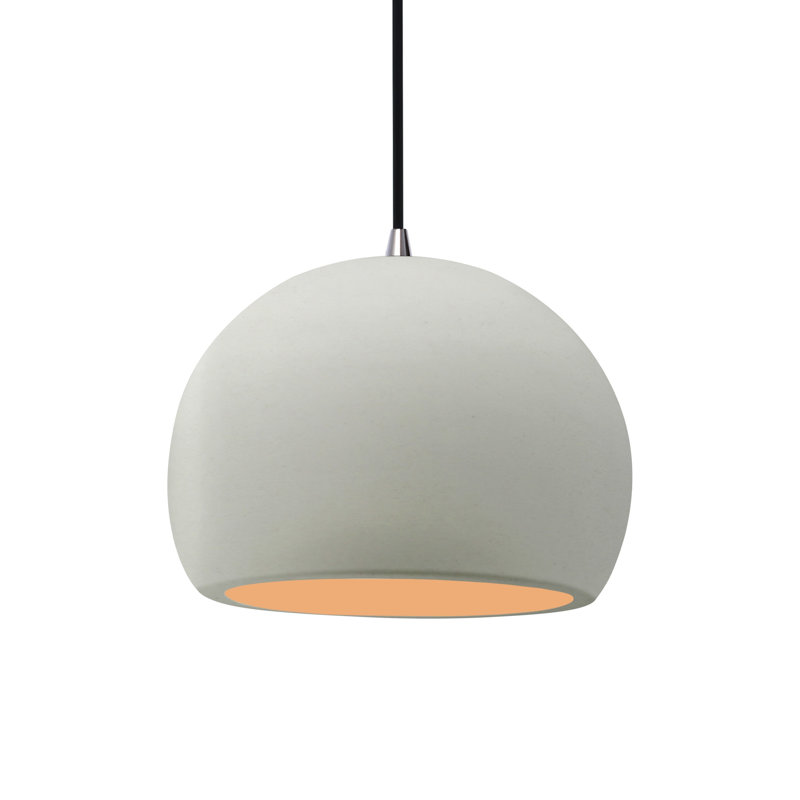 Luminaire suspendu à 1 lumière Aschwin, H 7,75 po x l 10 po x P 10 po, Blanc mat / or champagne, Nickel brossé