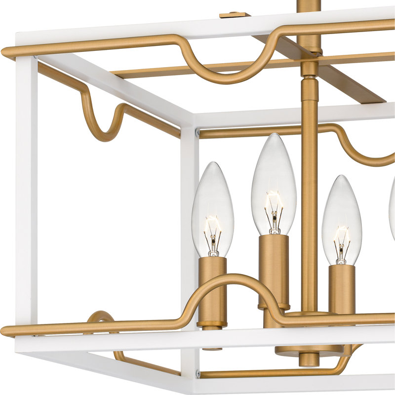 Danyail 4-Light Matte White Semi-Flush Mount Light