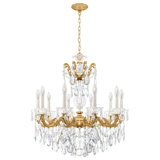 La Scala 10 Light 28in x 29.5in Chandelier in Etruscan Gold with Clear Radiance Crystals