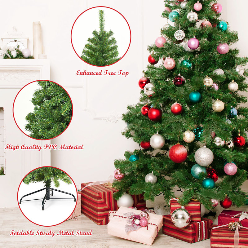Arbre de Noël vert pin artificiel cachemire, H 7 pi 5 po