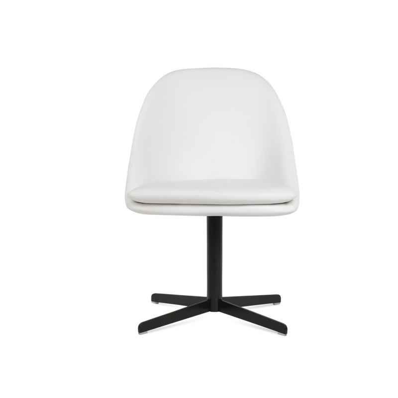 Chaise d'appoint pivotante 4 étoiles Avanos, Noir, Blanc