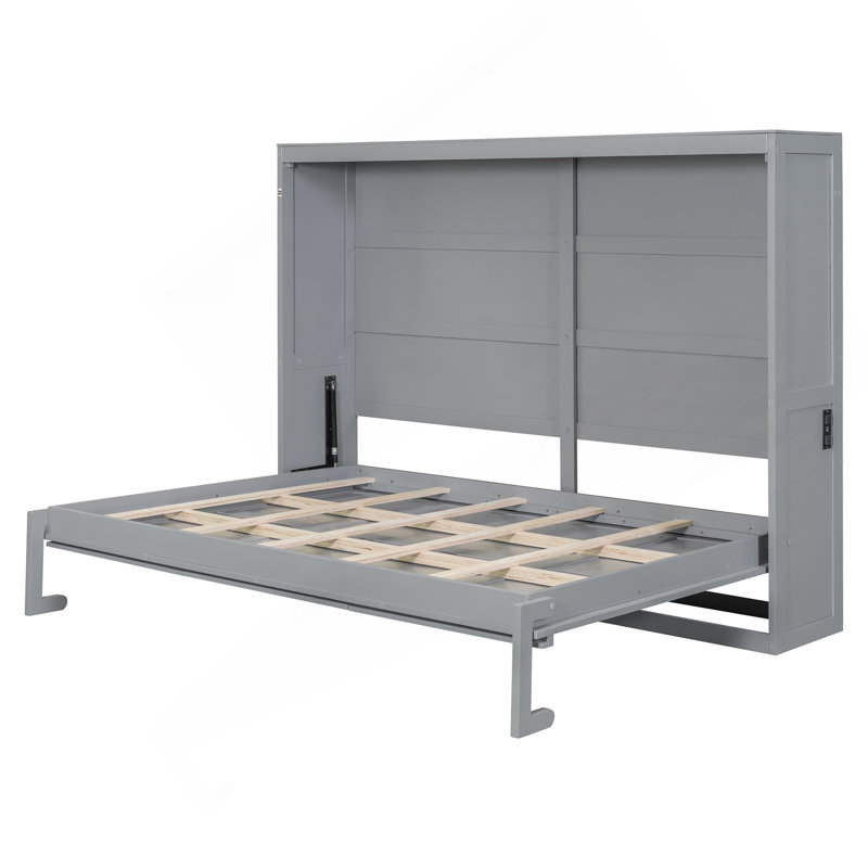 Full Size Murphy Bed Wall Bed,Gray