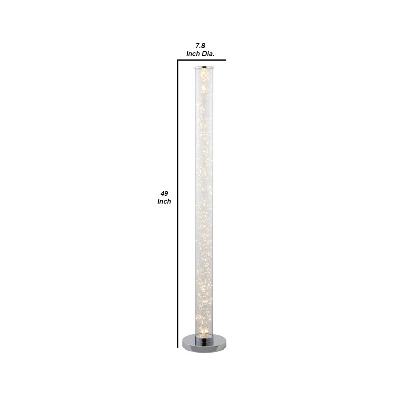 Merauke 49'' Silver LED Column Floor Lamp