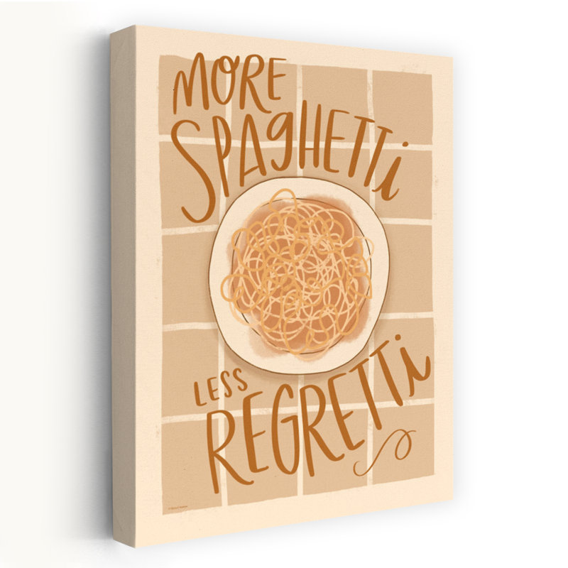 Plus de spaghetti, moins de regretti - art contemporain contemporain, H 48 po x l 32 po