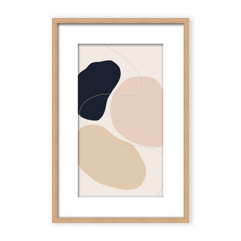 Abstract Composition by The Miuus Studio - Picture Frame Painting on Paper, 24" H x 16" W x 1.125" D, Black
