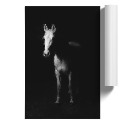 White Horse Painting - Frameless Print