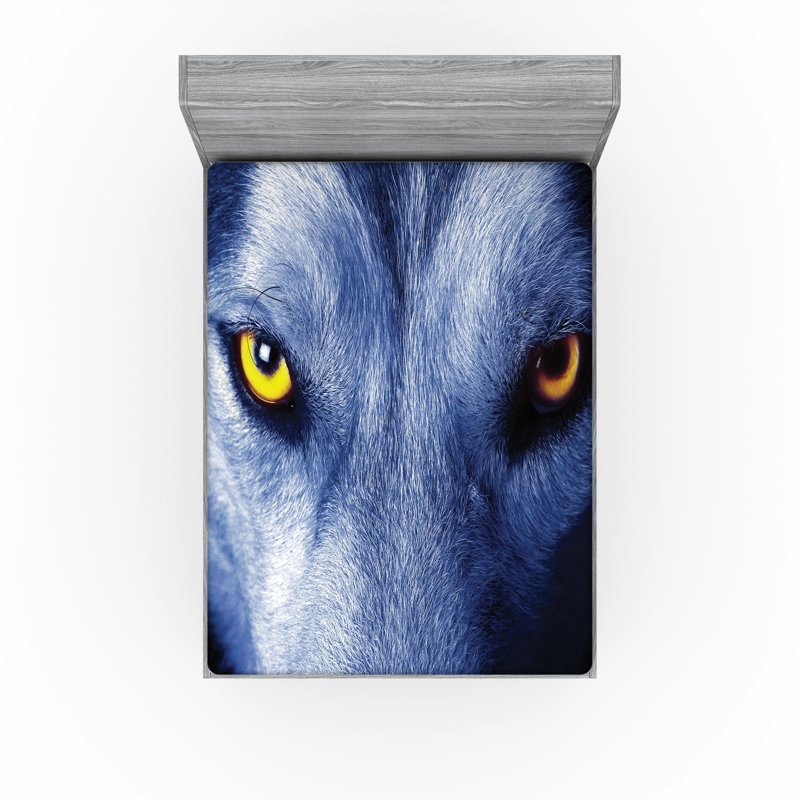 Ensemble de 2 draps-housse Ambesonne Wolf, Drap-housse très grand californien