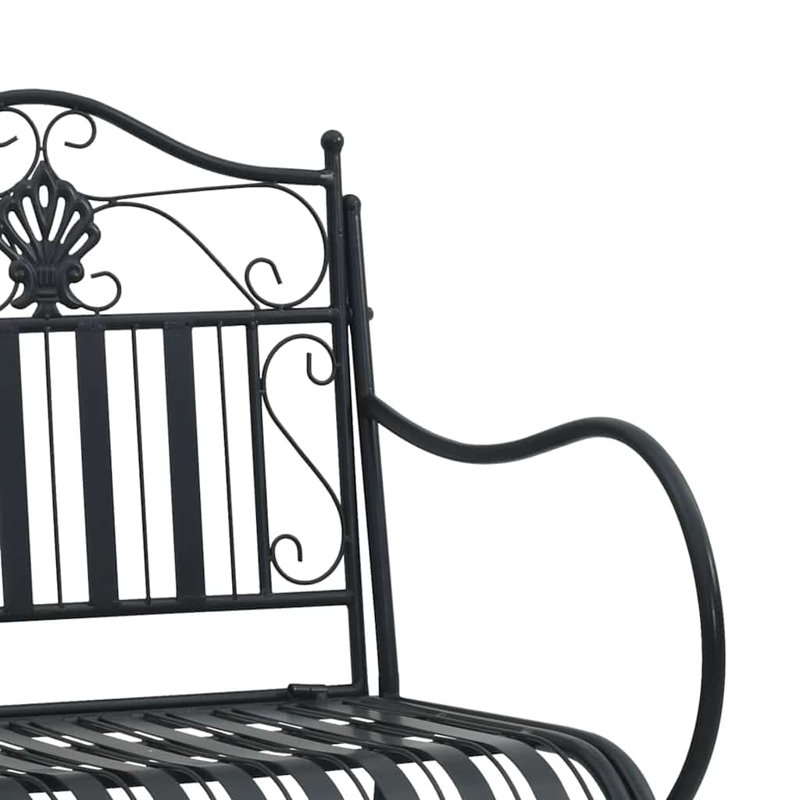Steel Outdoor Bench, Black