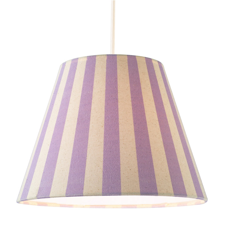 Oatmeal Linen Striped Coolie Shade With Cotton Inner By, Purple
